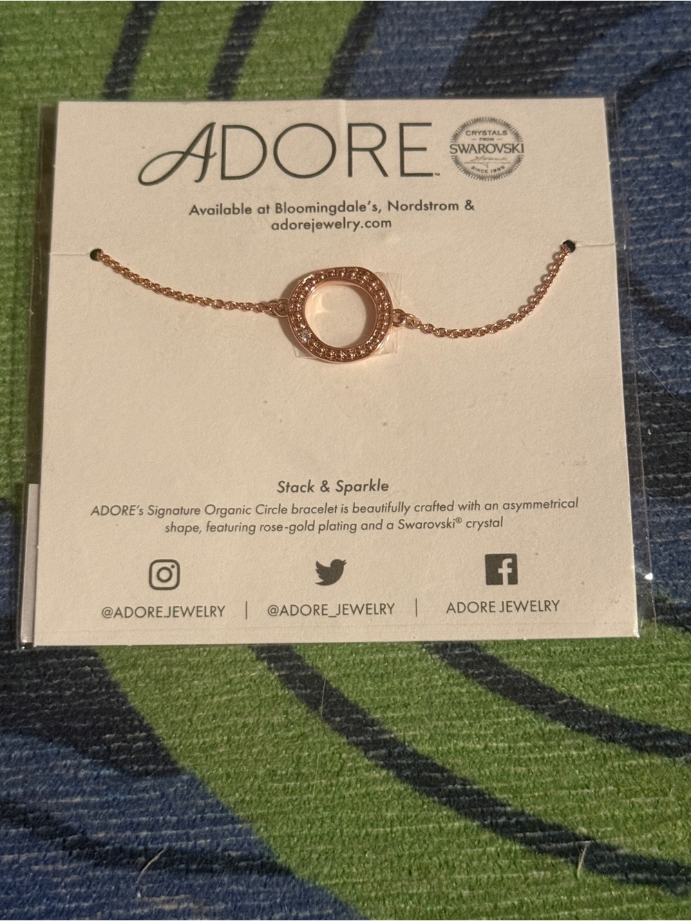 Swarovski Rose Gold Circle Bracelet with Crystal Accent